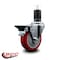 Service Caster 4'' Red Poly Swivel 1-5/8'' Expanding Stem Caster with Brake SCC-EX20S414-PPUB-RED-PLB-158 - alternate 3